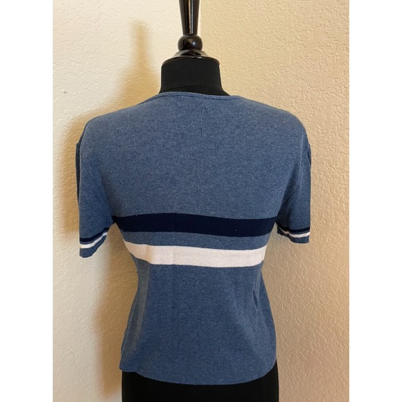 Golden Vintage 90's Short Sleeve V Neck Light Sweater Top - Sz M - Picture 2 of 9